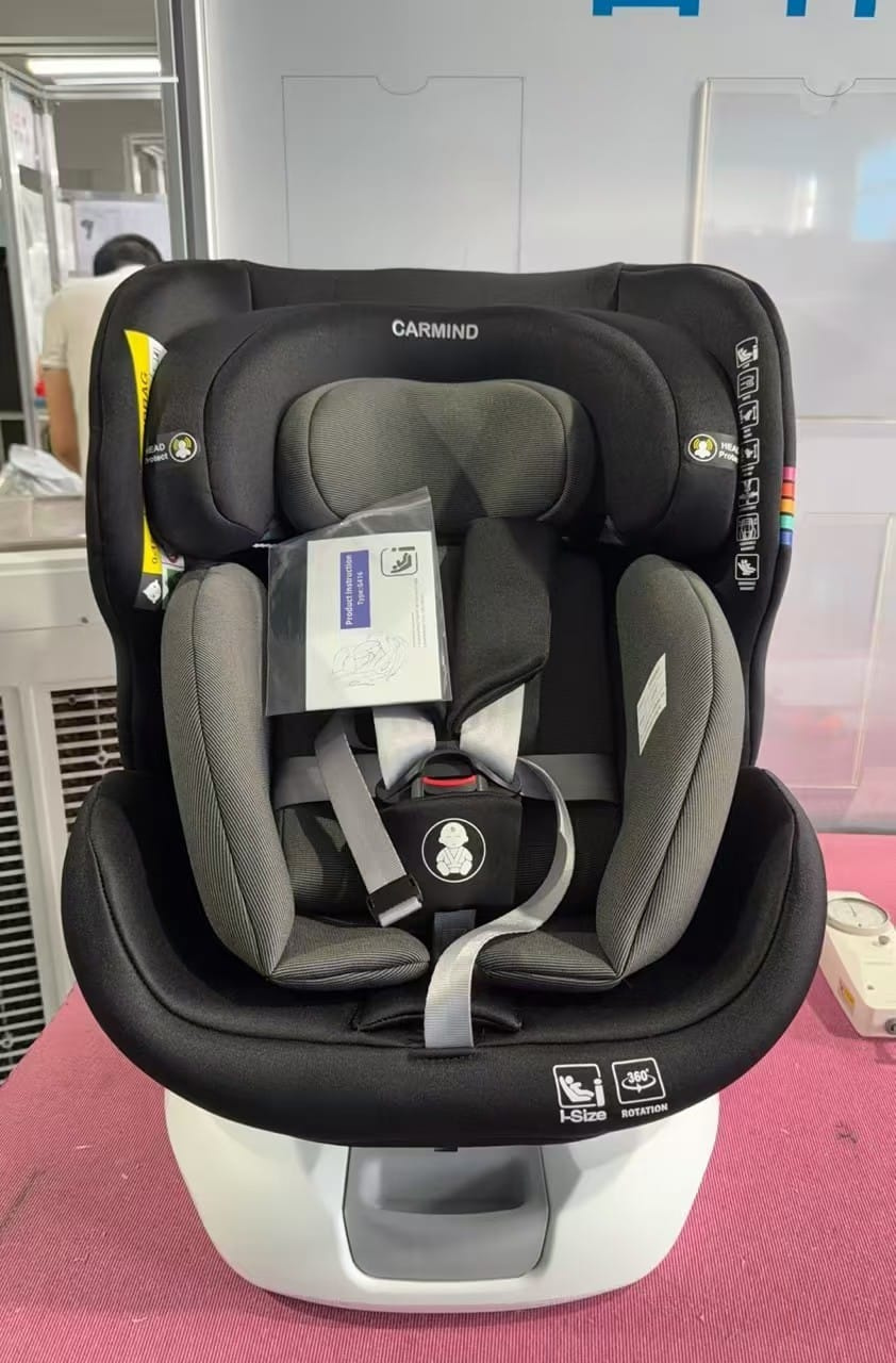 Carmind 360° Rotating ISOFIX Car Seat Grey & Black | Birth to 36kg All-Stages Baby Car Seat