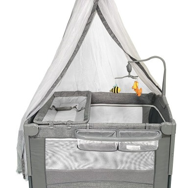 Mama Kids Foldable Portable Baby Playpen with Changing Mat – Grey