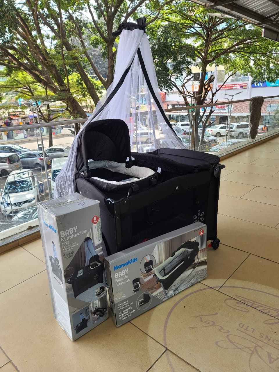 Mamakids Multifunctional Baby Crib, Co-Sleeper & Playpen – Black