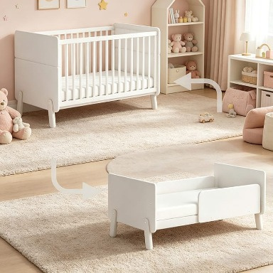 Boori Natty Convertible Cot Bed – Solid White