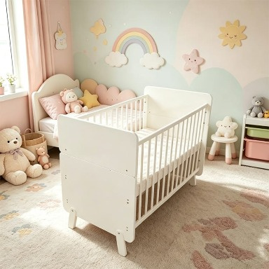 Boori Natty Convertible Cot Bed – Solid White