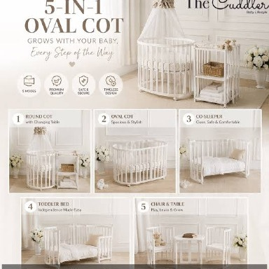 The Cuddler 5-in-1 Oval Cot