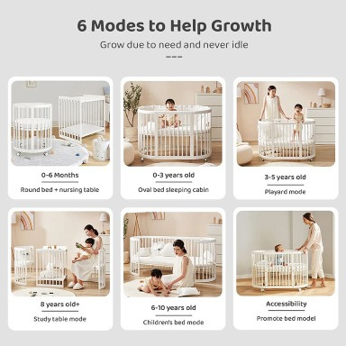 The Cuddler 5-in-1 Oval Cot