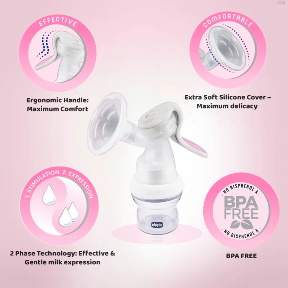 Chicco NaturalFeeling Manual Breast Pump | Ergonomic Handle